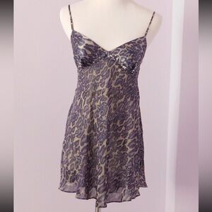 Victoria’s Secret Sheer Leopard Print Babydoll Dress Nightgown